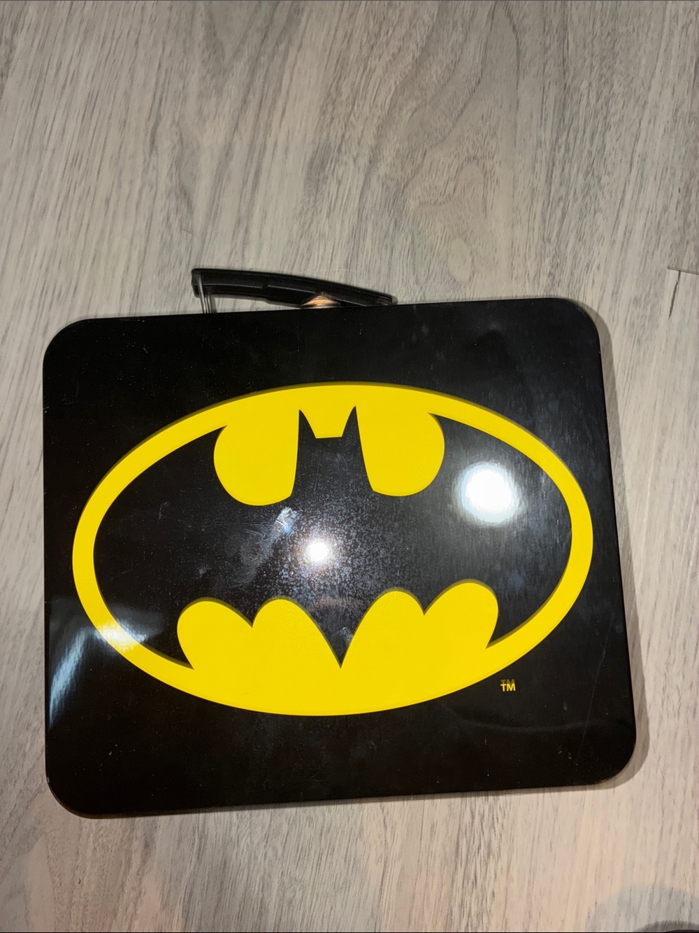 Batman Logo Black and Yellow tin case